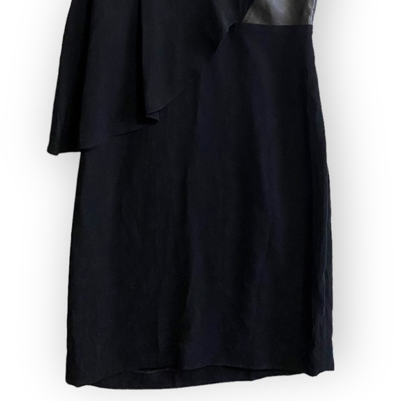 NWT Alexander Wang Black Sheath Dress with Leather Inset, Size 10 - Picture 4 of 15